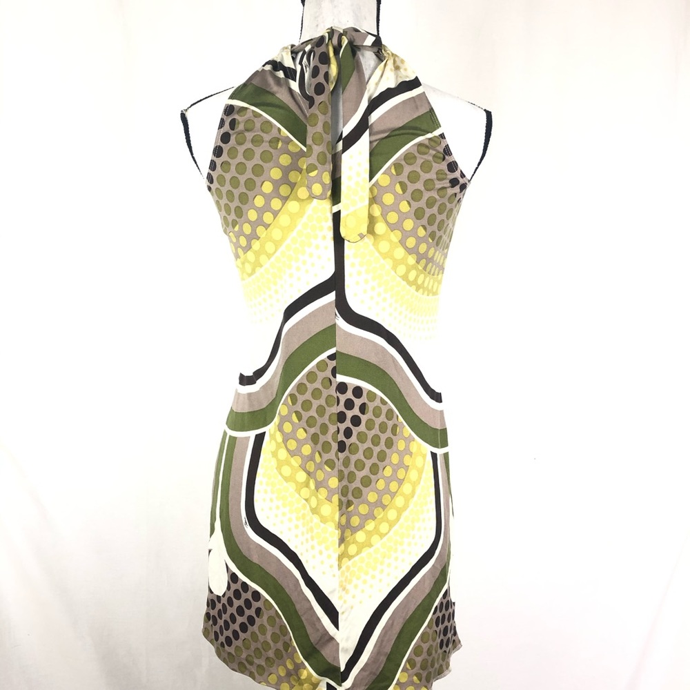Trina Turk silk halter circle/ line print size 4 - Picture 3 of 8